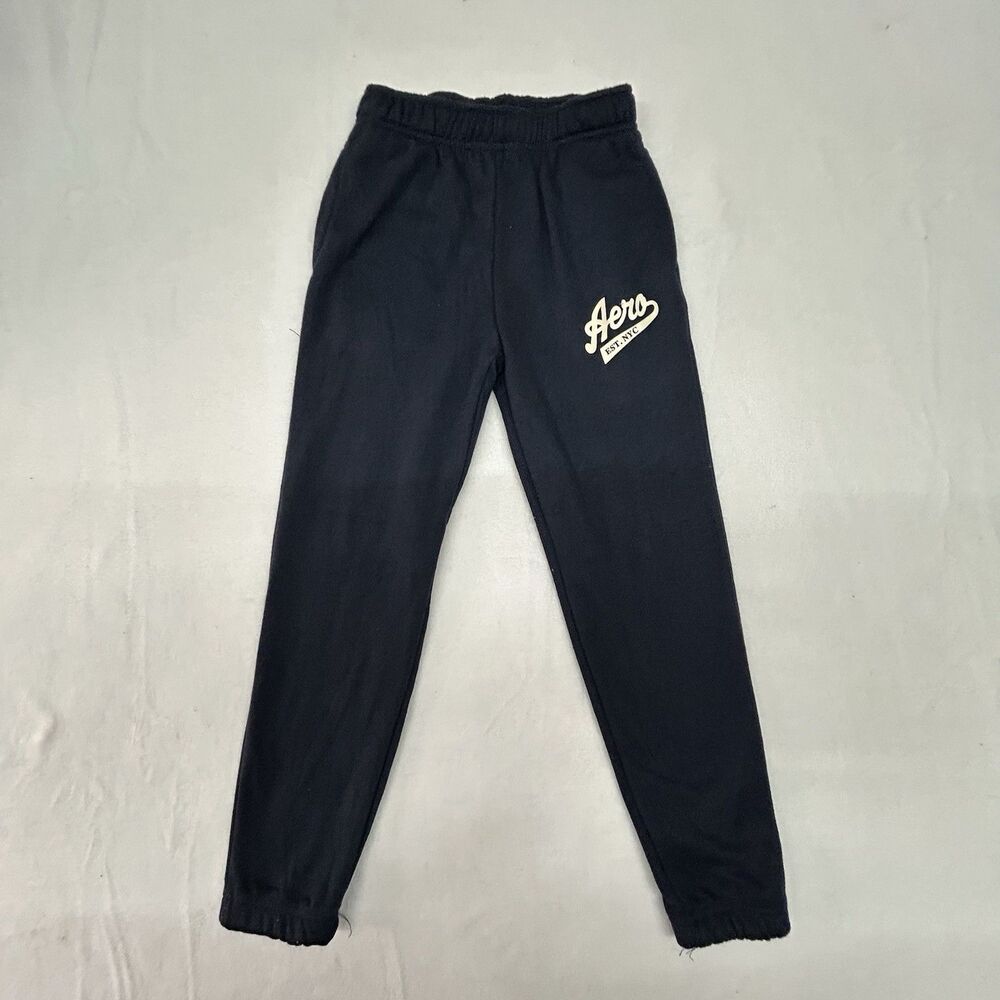 Aeropostale Kids Fleece Jogger Sweatpants Navy Blue Size 7 Logo